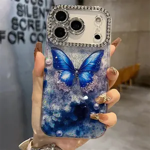 Compatible with for iPhone 17 Pro Max /17 Air/16 Plus /15/14/13 Butterfly Shining Phone Case HN1223-1