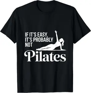 100% Cotton Unisex Womens Funny Pilates Saying Yoga Workout Fitness Instructor T-Shirt