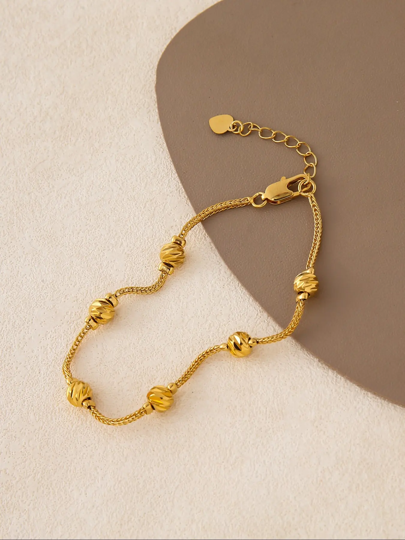 24K Gold Plated Women's Arabian-Inspired Hand Chain Bracelet, Interlocking Link Chunky Jewelry, Exquisite Bracelet for Wedding, Birthday Gift, Mother's Day, Adjustable Middle Eastern Style, Rope Chain Bracelet