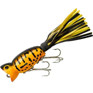 Arbogast Hula Popper 1/4 oz Fishing Lure - Yellow Coach Dog