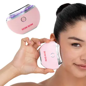 Skin Gym 3-Color LED Facial Gua Sha Tool for Sculpting & Skin Rejuvenation 3-in-1 Beauty Tool with High Frequency Vibration for Wrinkle Removal Firming & Soothing Violet Blue Red Lights