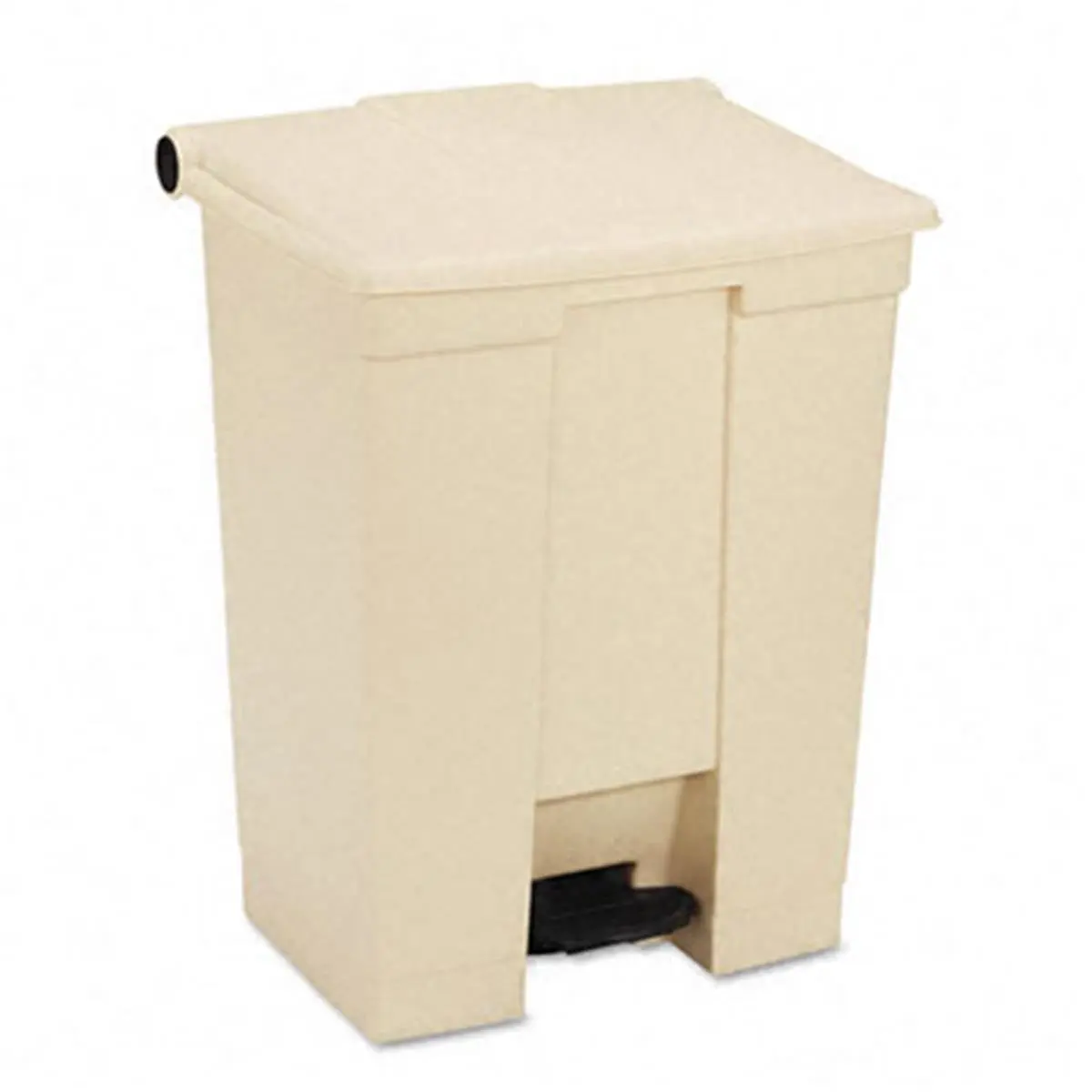Fire-Safe Step-On Receptacle Rectangular Polyethylene 18 gal Beige, Plastic, Foot Pedal