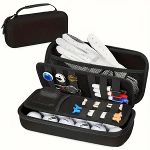 1pc Versatile Golf Glove Organizer with Removable Shaper & 2 Compartments - Perfect for Balls, Tees, Divot Tools Nylon Bag, Golf Gifts for Men, Golf Accessory, Bag Only, Not Included Accessories
