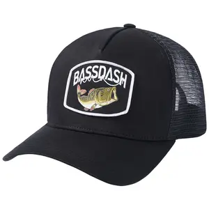BASSDASH Trucker Hat Embroidered Patch Adjustable Baseball Cap Mesh Back Fishing Hat