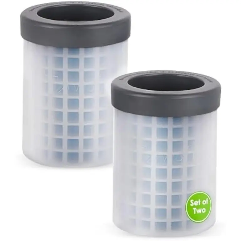 2-Pack Reusable Mini Ice Cylinder Trays - Fast-Freezing Home Bar Kitchen Utensils with Effortless Squeeze-Release Design, Storage Bin, Scoop, Makes 150 Daily Use Ice Cubes, Fast-Freezing Ice, Effortless Ice Release