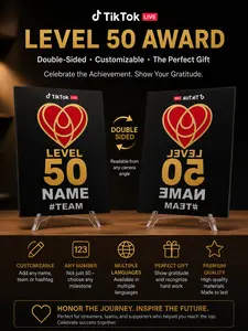 LEVEL 0 - 50 DOUBLE SIDED PERSONALIZED AWARD HEART ME SUPER FAN
