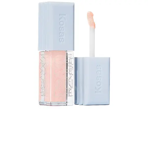 Kosas Wet Lip Oil Plumping Treatment Gloss - Cruelty-Free Cosmetic Lipgloss with Moisture-Boosting Shea, Hyaluronic Acid, Cushioning, Smoothing, Glossy, Shimmer Effects, Shade Exposed