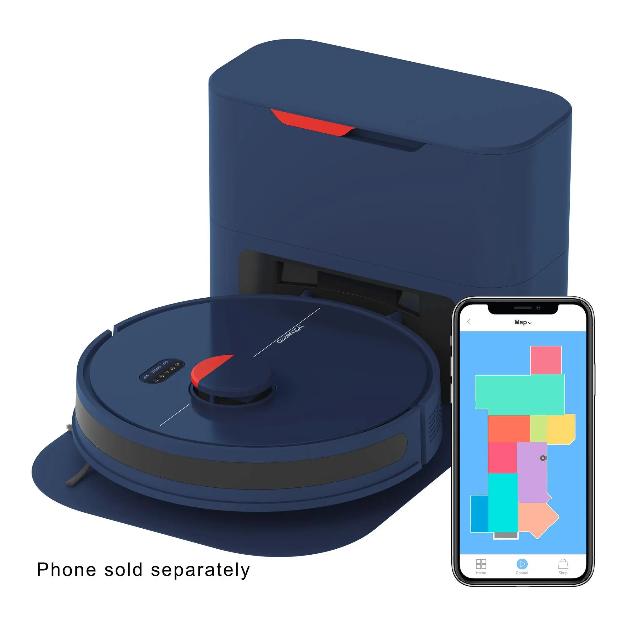 bObsweep Dustin Wi-Fi Self-Emptying Robot Vacuum and Mop bObsweep Dustin Wi-Fi Self-Emptying Robot Vacuum and Mop
