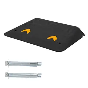 3.5 Inch Rise Heavy Duty Rubber Threshold Ramp Anti Slip Industrial Grade Rubber Ramp 33000 Lbs Load Bearing Portable All Weather Access Ramp For Wheelchair Walker Scooter Stroller Home Commercial Doorway Step Curb Transition
