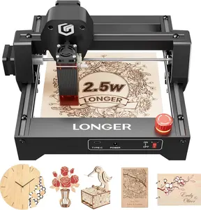 LONGER RAY5 Laser Engraver 2500mW High Precision 0.04 * 0.04mm Laser Cutter and Engraving Machine 130x130mm Working Area Mini Portable Laser Engraver for Wood Metal Acrylic Glass