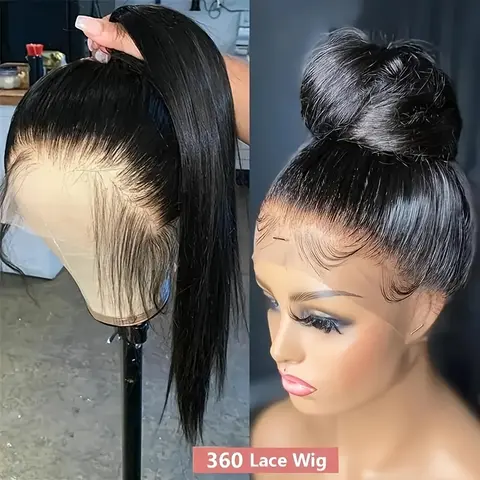 Bling Hair 360 Straight/Body Wave Lace Front Wigs Real Human Hair Transparent Full Lace Frontal Wig Pre Plucked With Baby Hair For Women Brazilian Remy Real Hair 150% Density Natural Color
