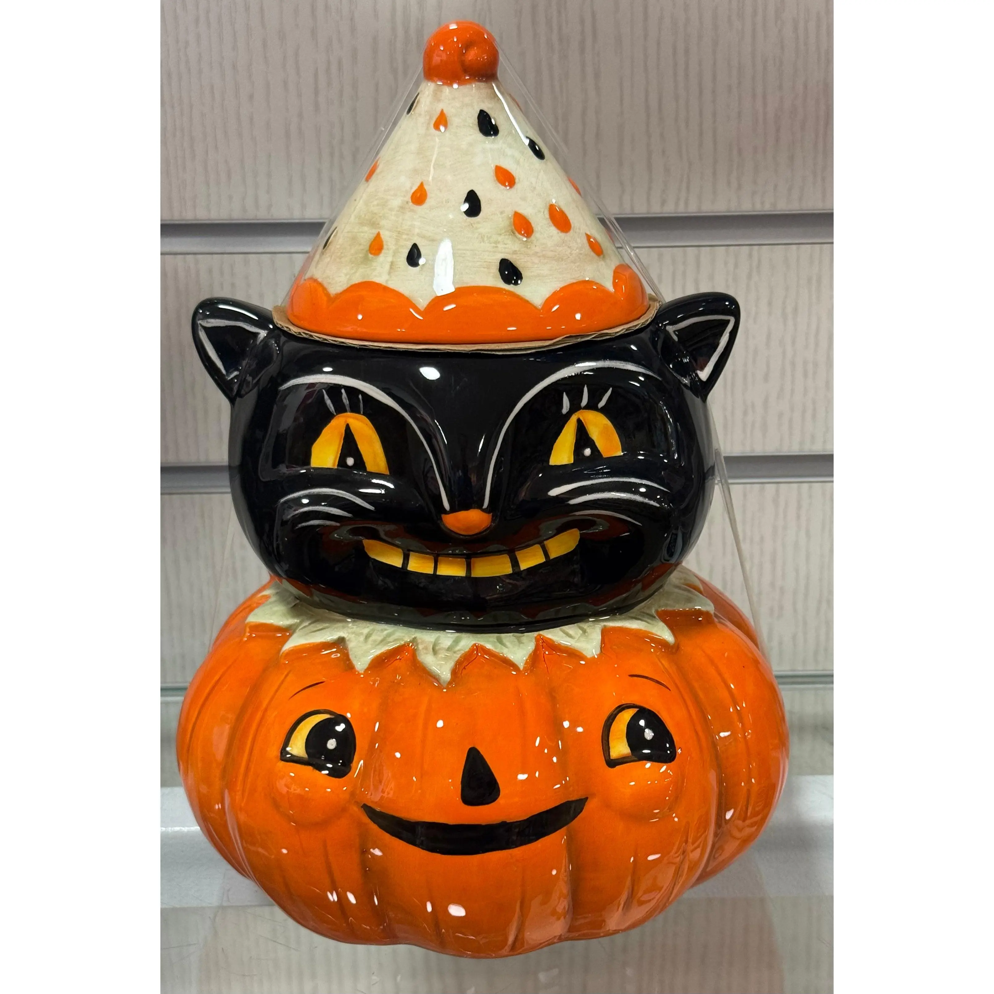 New release Halloween Joanna Parker ceramic cat canister cookie jar 8”