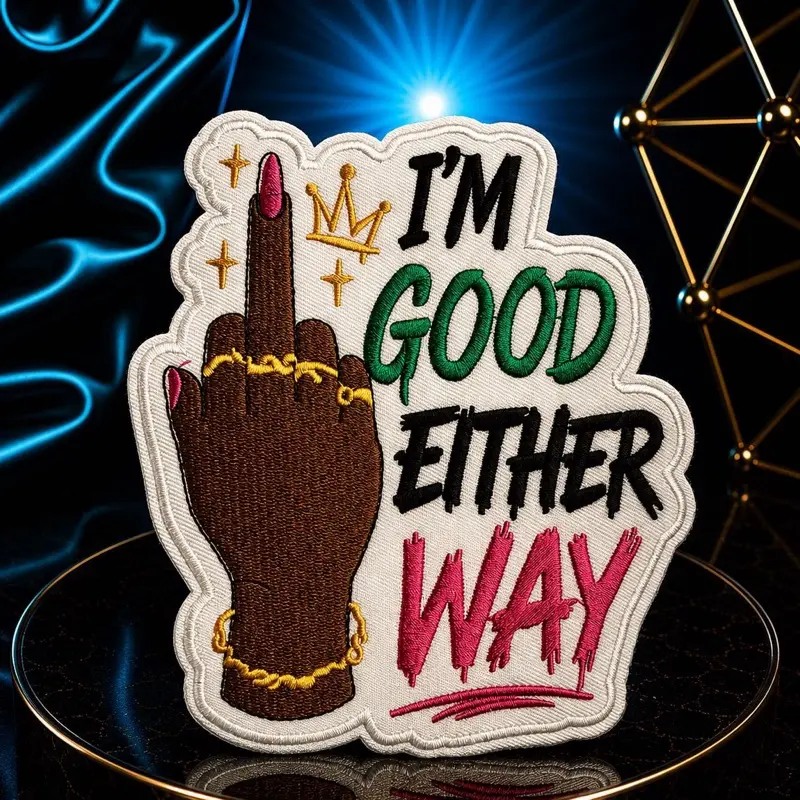 Medium "I’m Good Either Way" Iron-On Patch