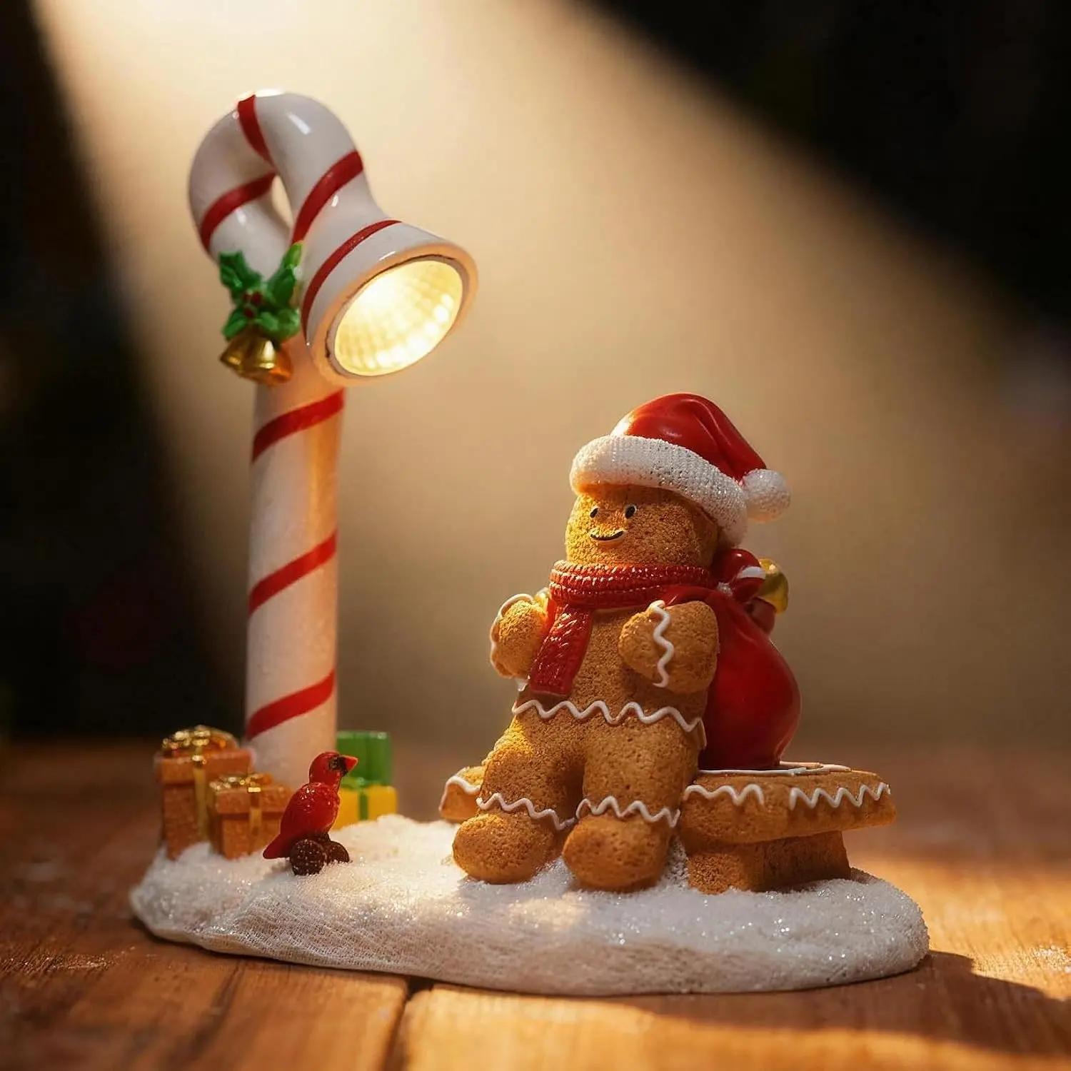 Christmas Gingerbread Man Decorations Indoor Home Cute Figurines Winter Decor for Table Top Centerpiece Fireplace, Perfect Holiday Decoration Gift