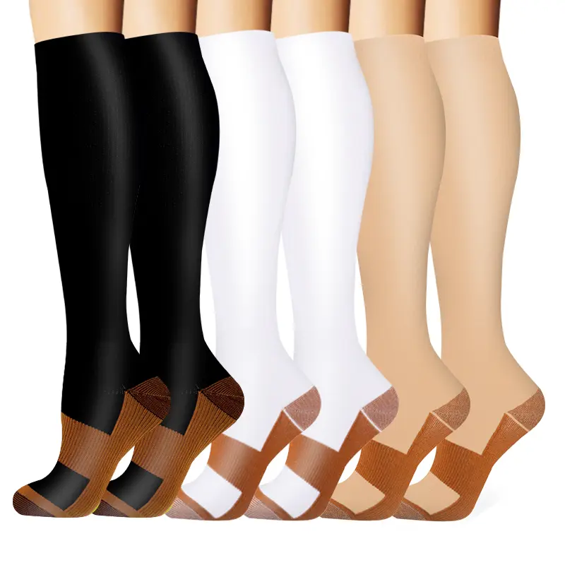 MhzyCaus 6 Pairs Compression Socks for Women Breathable Moisture-Wicking Support cosy socks patterned socks stylish compression socks for Running Fitness Travel Work Daily Wear Comfort Pastel Flower calf unisex