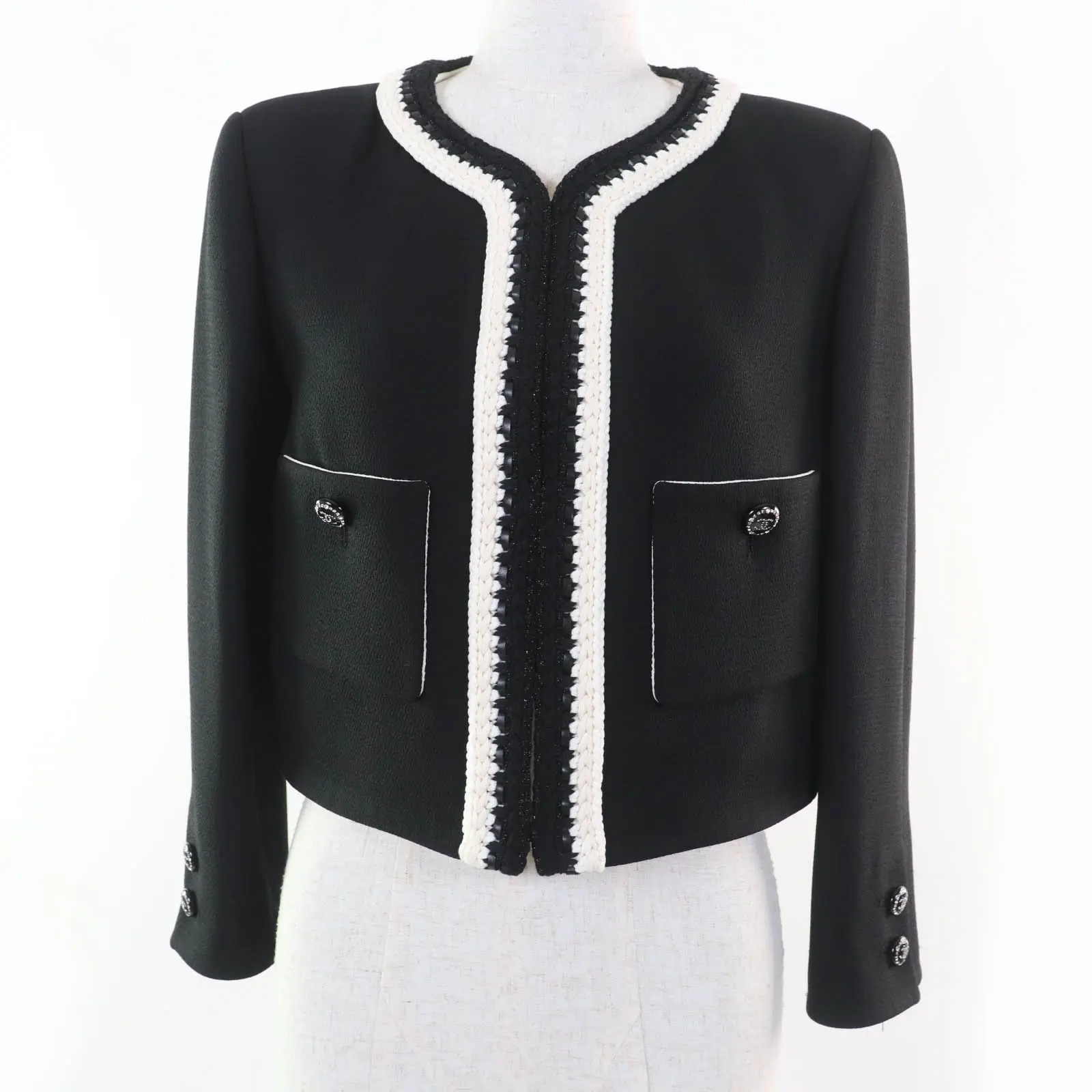 Pre-owned CHANEL Others Small Leather Goods COCO Mark Button Silk Jacket
