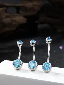 G23 Titanium Alloy Floating Belly Button Ring, Shiny Navel Piercing Jewelry, Durable Non-Toxic Body Accessory, Sparkling Fashion Ornament