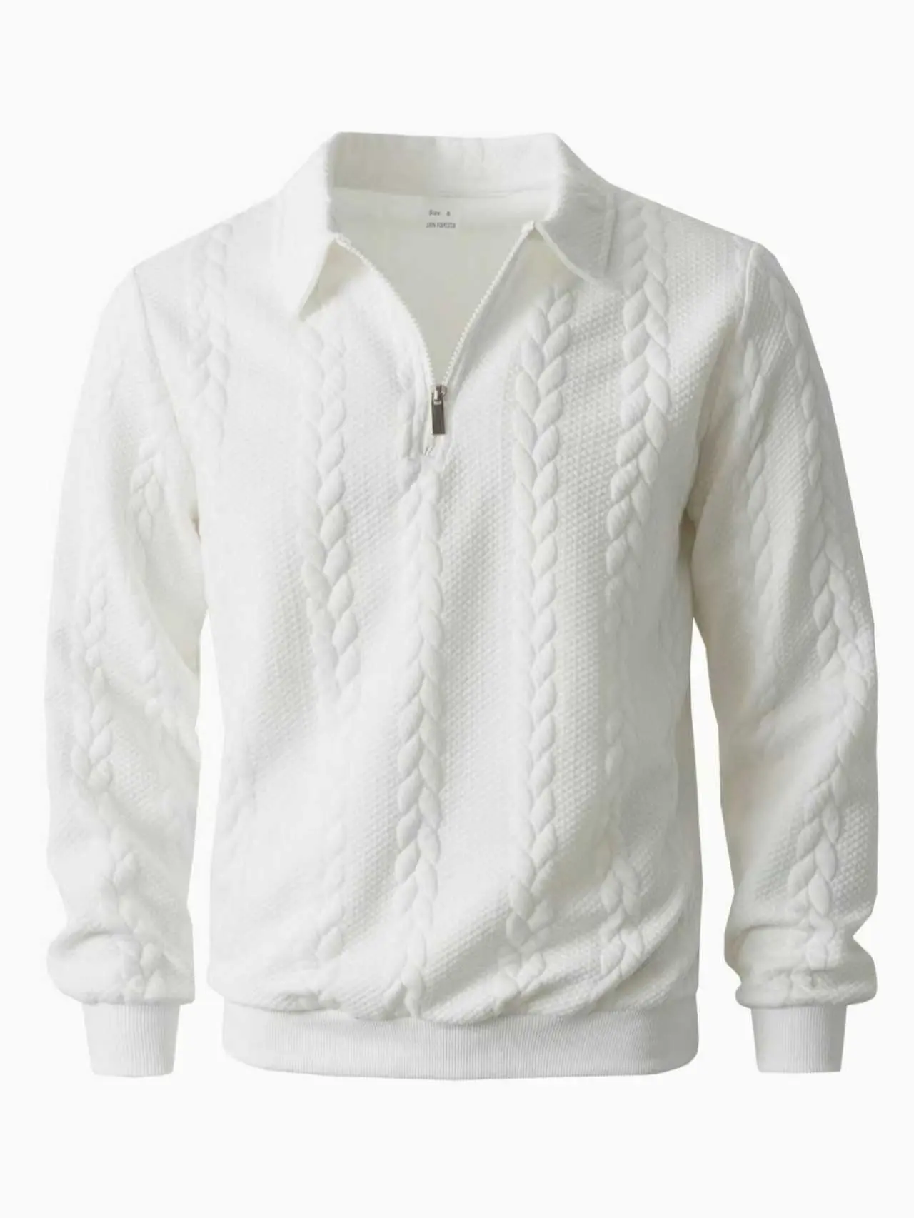Men's Half-Zip Knit Hoodless Sweatshirt - Menswear Tops, Men’s Clothes, Long Sleeve Knitwear, Classic Crew Neckline, Adjustable Ventilation, Relaxed Fit, Ribbed Cuffs & Hem, Ideal for Casual Outings, Workdays - SpringState