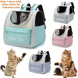 Hello Cat Pet Backpack, Large Capacity Foldable Travel Bag, Zipper Closure, Easy Access for Cats and Dogs, Handheld Dog and Cat Travel Bag