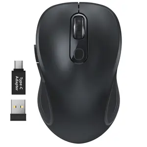 SABLUTE 2.4G Wireless Mouse for Laptop Ergonomic Design with USB Receiver & Type-C Adapter 6 Button Cordless Mouse for Windows Mac PC Notebook(non-bluetooth)