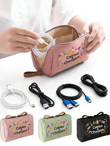 Digital data cable organizer, portable travel electronic organizer bag, Travel organization pouch, suitable for external hard drives, power banks, earphones and chargers, phone cases, earbuds, etc., suitable for business, travel, etc., Travel Essentials