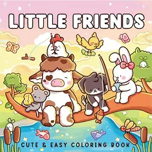 1pc LITTLE FRIENDS coloring book For Adults And Kids,Simple And Big Designs For Relaxat colouring books,Toys suitable for boys and girls, zero foundation drawing to relieve stress coloring book，Christmas gift，Halloween Gift，Back to school gifts