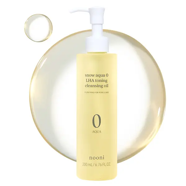 Nooni Korean Cleansing Oil for Pore Care and Makeup Removal | LHA Cleansing Oil, Korean Skincare Facial Cleanser, Salicylic Acid, Hydrating, Moisturize Moisturizing, Makeup Remover for all skin