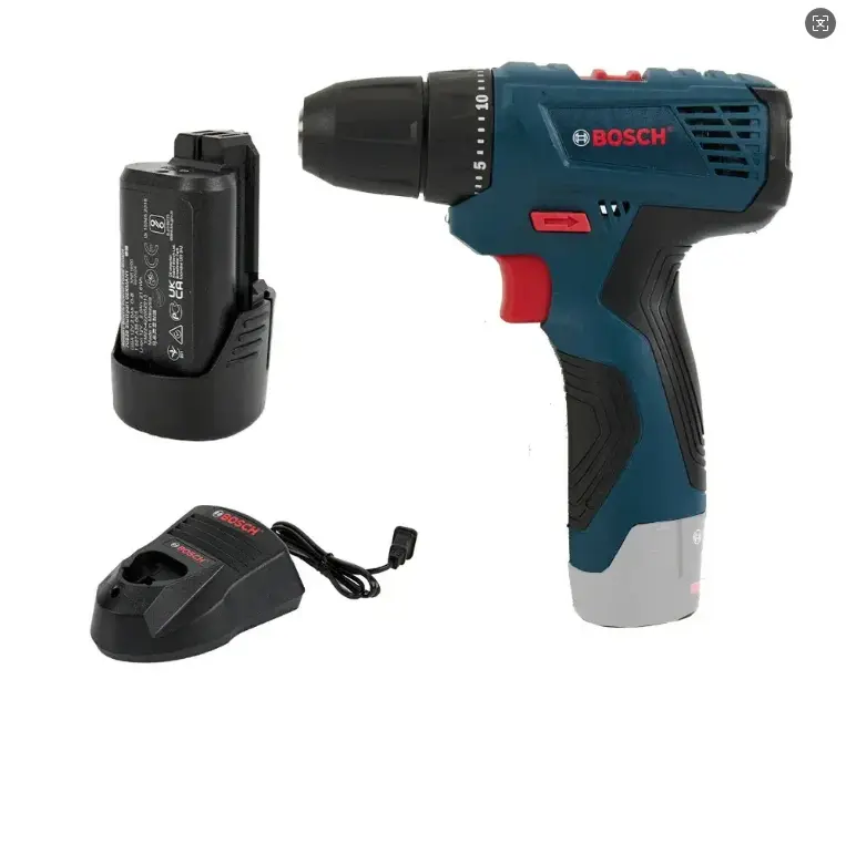 Bosch GSR120-LI Professional 12V Cordless Drill-Driver Combo Set, Multi-Function Power Tool with Hand Drill for Home Use