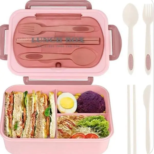 Buy A Lunch Box Get A Free Four-piece Set (Spoon, Fork, Knife, Chopsticks), A Must-have for Office Workers and Students. Tableware Tumbler Plastic Stylish Portable Black Friday