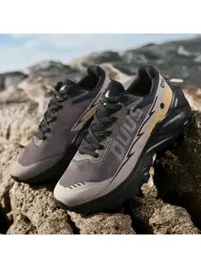 Men's breathable mesh running shoes with hollow, shock-absorbent and highly elastic soles. Lightweight and comfortable, they enhance athletic performance, ideal for outdoor sports and daily wear. Sporty Running Shoes