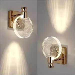 LED Crystal Wall Lamp, Wall Sconce, Hardwired, Silver Color/ Warm Light, Suitable for Bedroom, Study Room, Hallway, Indoor Decorative Lights, Home Decor Light, Decorative Lamps, Home Lighting