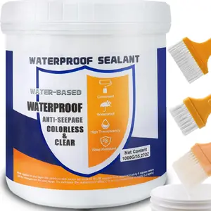 Waterproof Paint- Construction SuppliesTransparent Polyurethane Anti-Leakage Sealant Coating for Roof, Walls, Bathroom, Kitchen | Indoor/Outdoor Use invisible quick repair   waterproof adhesive