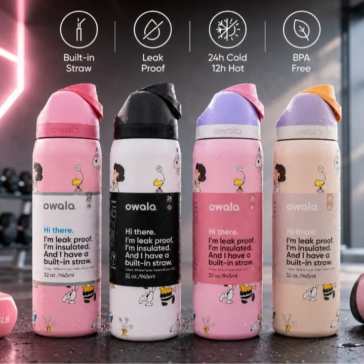 '"Owala FreeSip 32oz Insulated Water Bottle, Leakproof Stainless Steel Cup with Built-In Straw, Cute Daily Hydration Bottle "'