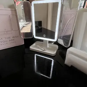 Summervibes  Foldable LED Makeup Mirror, 3 Light Modes, 2X/3X HD Magnification, Touch Dimmable, 360° Rotatable, Portable Vanity Mirror, Exquisite Gift Box, Ideal Gift  for mom and girlfriend, Mirror With Lights, Led Lighted Mirror