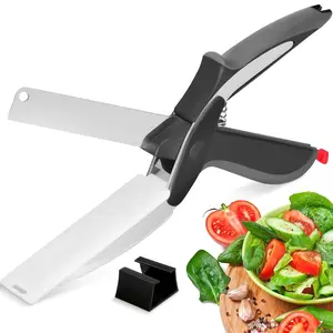 Kitchen Scissor Smart Cutting Board Knife - Kitchen Scissors Quick Vegetable Cutter Knife Vegetable Chopper - Fruit Cutter Tools Vegetable Slicer Food Chopper Knife and Cutting Board Set