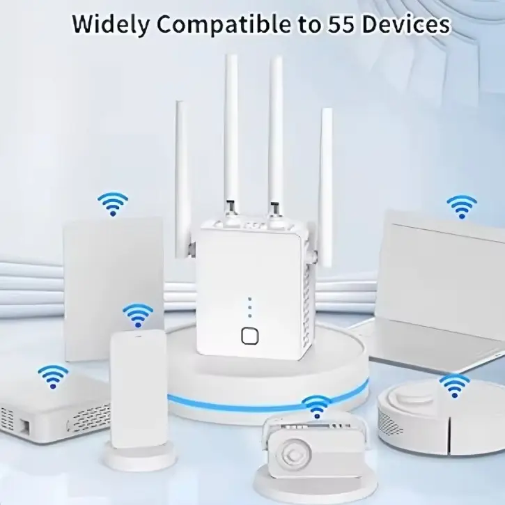 Dual Band WiFi Signal Booster Repeater - Widely Compatible to 55 Devices, Enhances Network Coverage