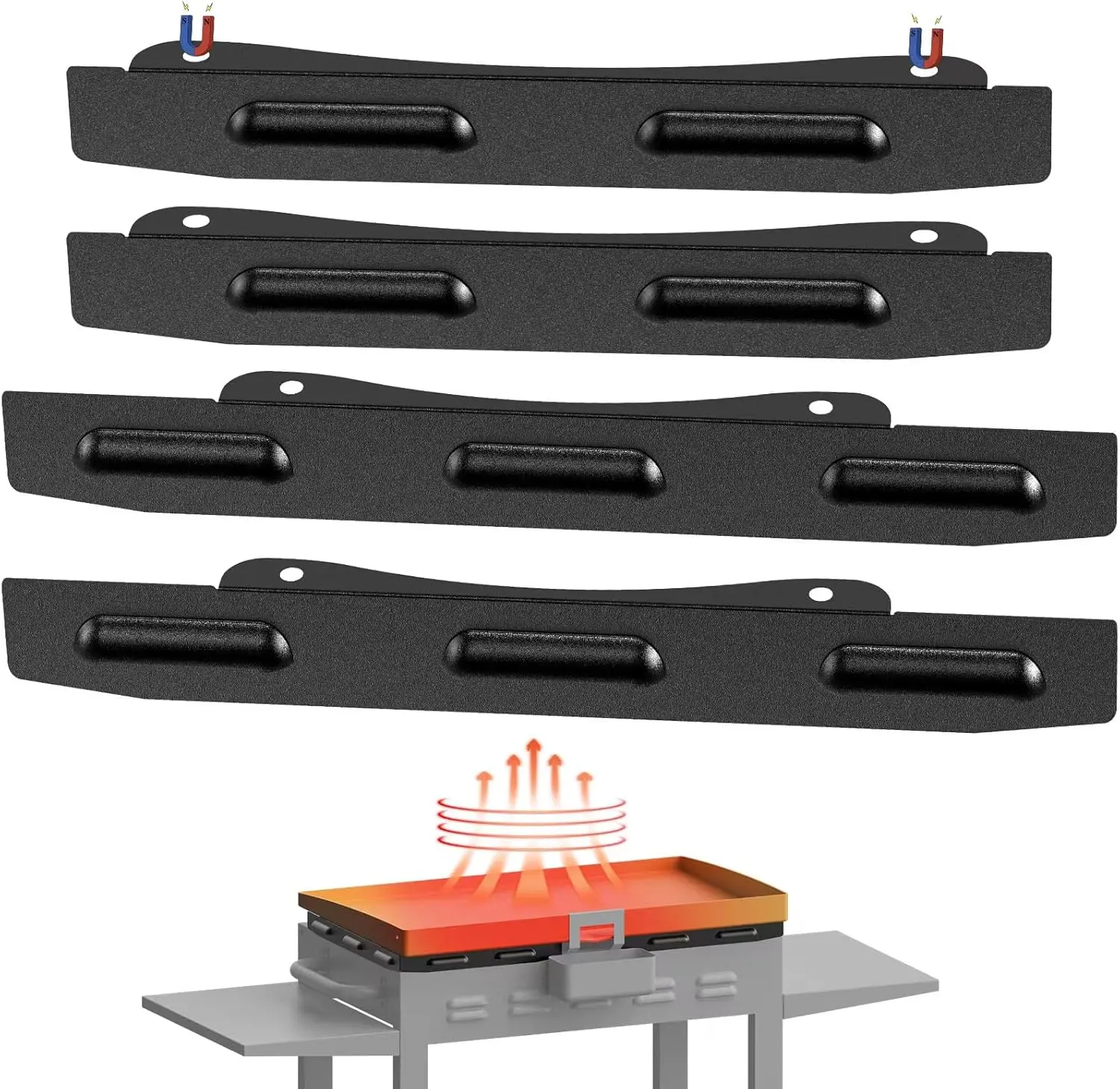 Upgraded  Wind Guards for 28  Griddle, Grill Accessories Fit for  Grill, Stainless Steel Screens Protect Flame, Compatible with Rear  Cup Hood and Side Shelf