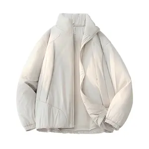 Winter Workwear Loose Fit Thickened Super Warm Fleece Jacket with Fleece Collar for Cold Weather Comfort down jacket fleece jacket