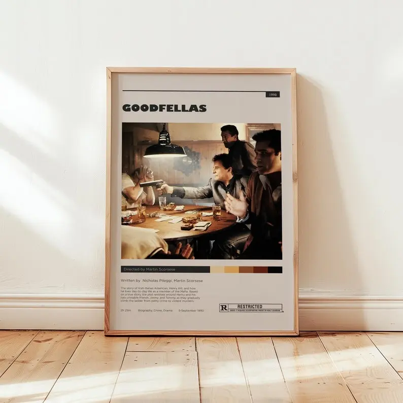 Goodfellas 1990 Movie Poster, Classic Mafia Film Art Print, Vintage Goodfellas Wall Decor
