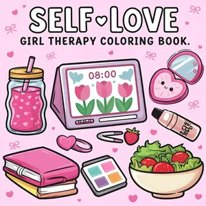 Self-Love Girl Therapy Coloring Book: A Relaxing and Empowering Coloring Book with 50 Self-Care Designs for Girls and Teens Paperback