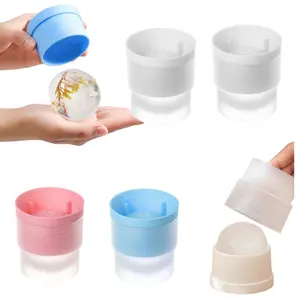 4 Pcs Ice Ball Maker, 2.5 Inch Ice Spheres Mold,Round Ball ice Cube Mold for Whiskey Cocktails Juice Beverages Bourbon,Old Fashioned Clear Ice Cube Mold Silicone Freezer Press