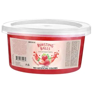 Strawberry Boba Pearls, Popping Bursting Boba, Bubble Pearls For Bubble Tea 1 Pound, No Artificial Colors (Strawberry, 1 LB)