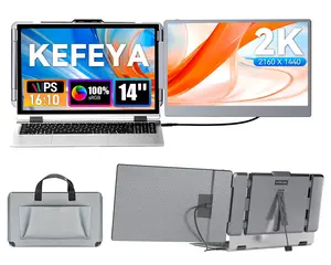 KEFEYA Laptop Screen Extender 2K, 2160x1440 QHD Laptop Monitor Extender Dual Screen, 14” Portable Monitor for Laptops 13-17" with USB-C/HDMI Port, Plug n Play for Windows/Mac/Android/Switch/PS5 summervibes