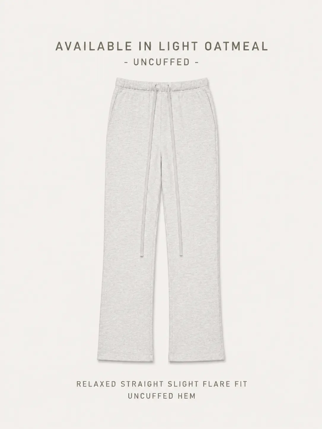 22 Men's Ultra Soft Heavyweight Fleece Sweatpants, Light Oatmeal Oversized Boxy Fit with Uncuffed Leg for Casual Loungewear, Tops