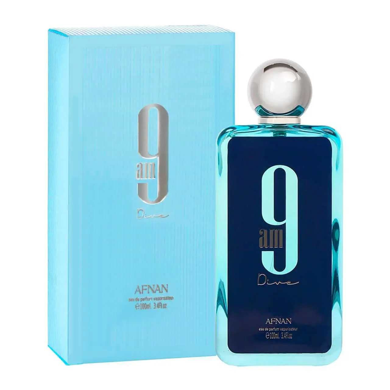 AFNAN 9AM Dive Unisex Eau De Parfum, 3.4 oz Aquatic Fragrances for Daily Wear with Freshness & Long-Lasting Scent
