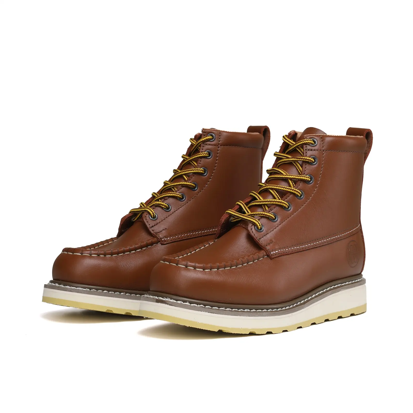 HANDPOINT 84994 Men's 6" SureTrack Soft Toe Work Boots, Full Grain Leather, Slip Resistant, Water Resistant, Breathable, Lightweight Boots for Construction, Warehouse & Industrial Work