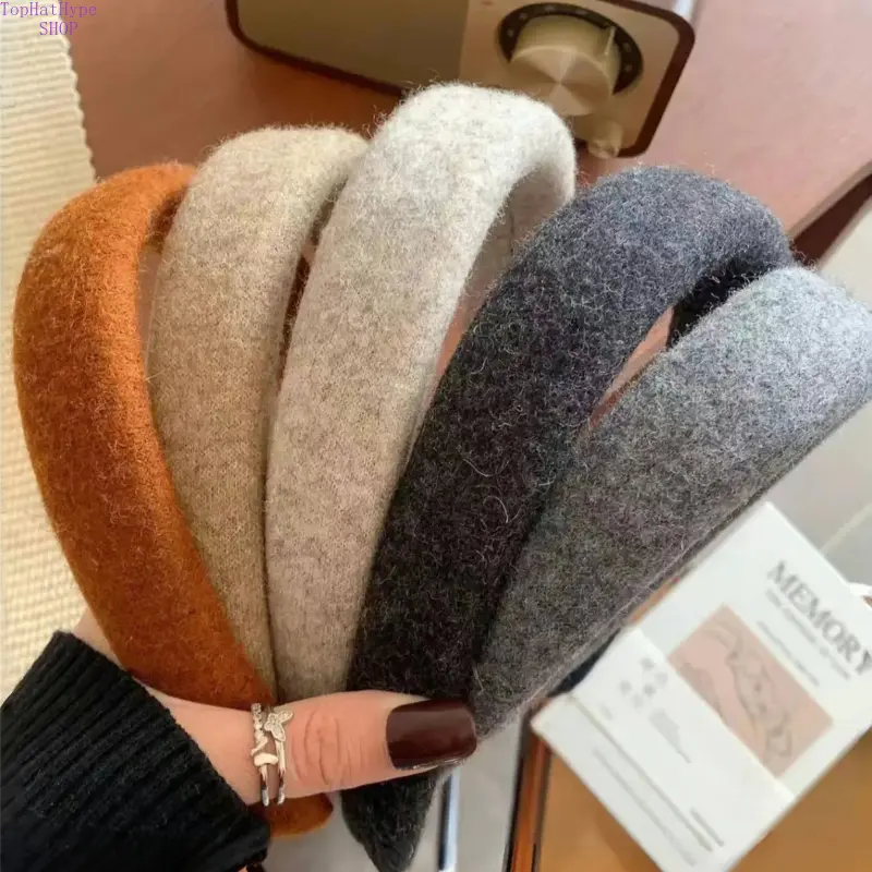 Women's Wide-Brim Wool Felt Headband with Vintage Flair, Elegant Solid Colors Design, Cozy for Daily Wear, Secure Fit, Casual Wear, Cozy Look, Everyday, Fashion Accessory, Wide-Brim Design, Plain