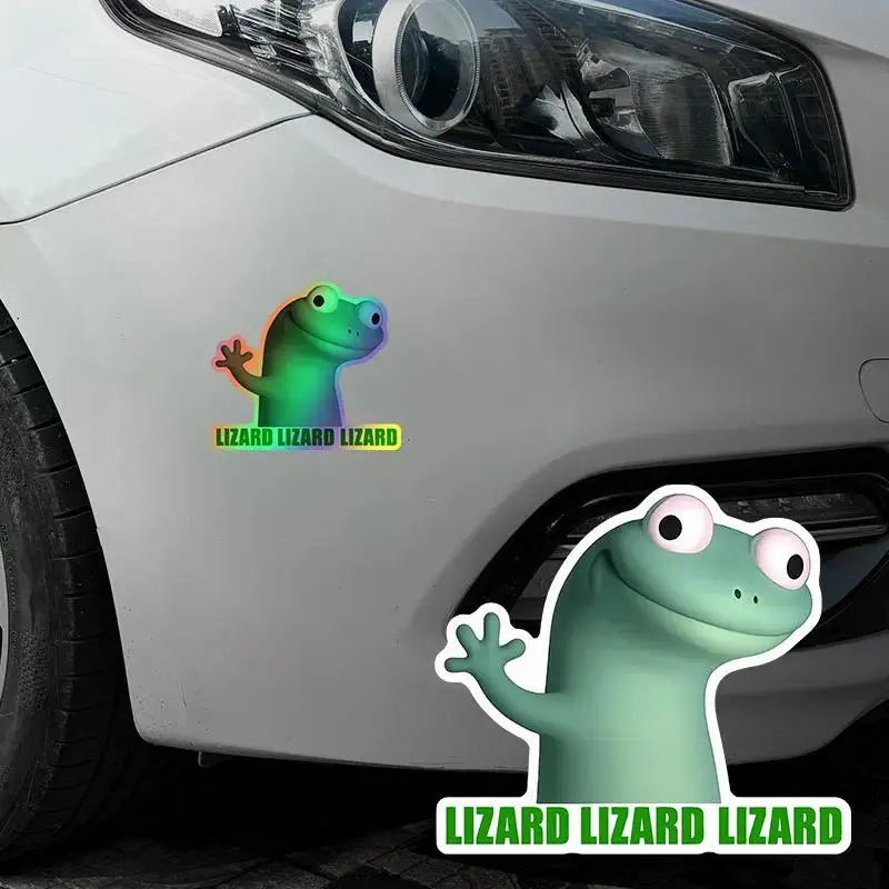 4PCS/1Sheet Lizard Car Stickers, Funny Memes, Multipurpose Car Decal, Waterproof Self-Adhesive Vinyl Decals Suitable for Cars, Motorcycles, Laptops, Universal Fit for Smooth Surfaces