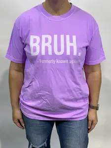 Bruh Formally Known as Mom Tee Shirt Gildan DryBlend Relaxed Fit Shirt Printed Short Sleeve Top Womenswear Collar Seamless Cotton Crewneck Tshirt