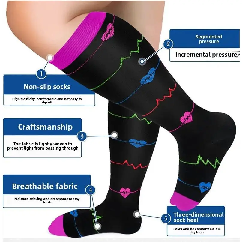 MhzyCaus Plus Size Compression Socks – High Elastic Support for Big Calves, Quick-Dry Breathable Nylon, Anti-Slip & Anti-Friction for Running & Fitness MhzyCaus Plus Size Compression Socks – High Elastic Support for Big Calves, Quick-Dry Breathable Nylon, Anti-Slip & Anti-Friction for Running & Fitness